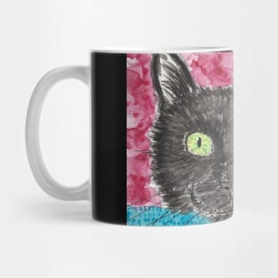 Cute  black cat face painting Mug